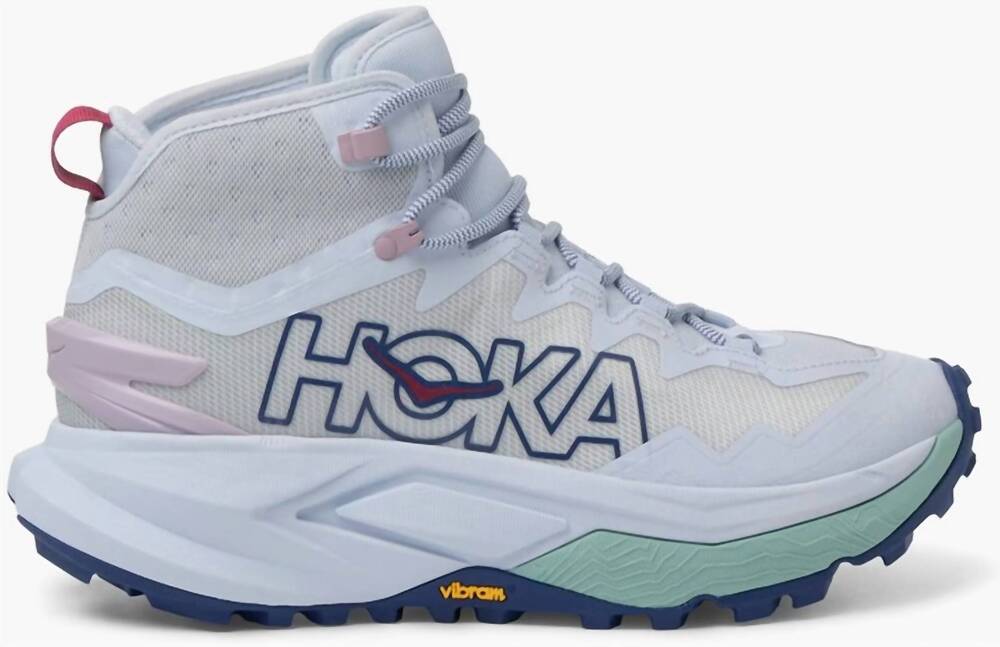 NEW HOKA women's mafate hiking boots in ambient blue/blueberry